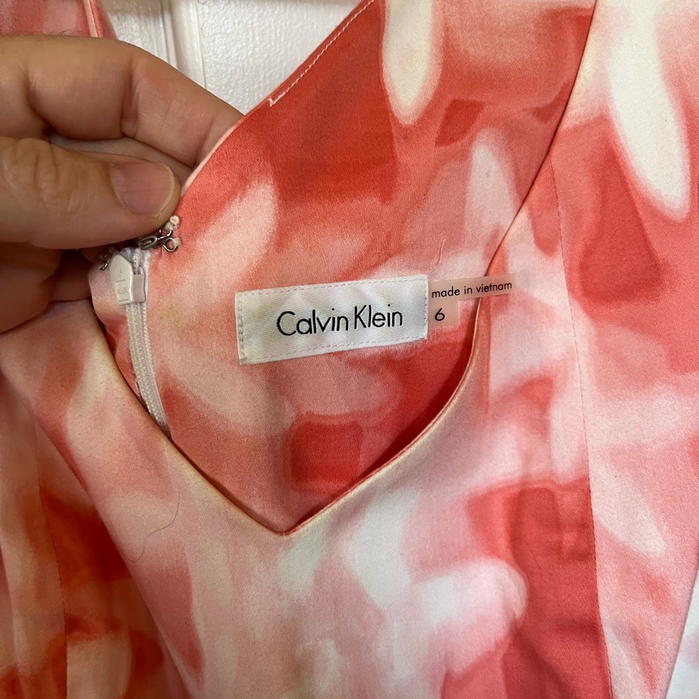 Calvin Klein Coral and White Dress